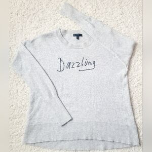 J.Crew Small gray Hugo Guinness Dazzling beaded sweater wool